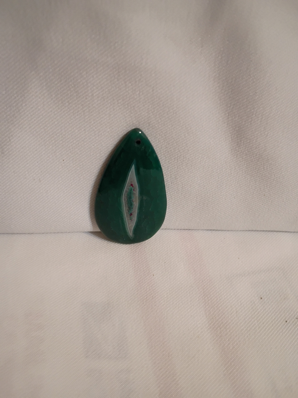 Green Teardrop Agate Pendant - Unbranded